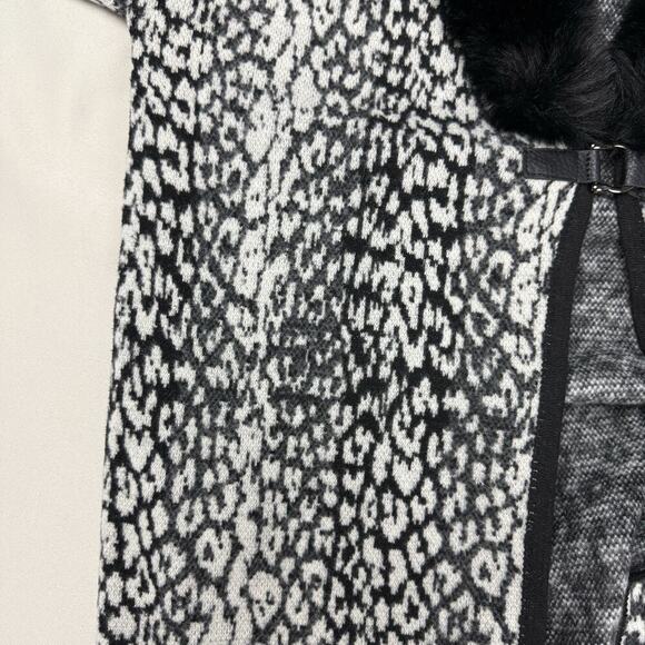 Daphne Fur Trim Cardigan Shawl Cardigan Sz S/M Animal Print Penny Lane Mob Wife - Picture 7 of 12